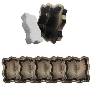 Imagem de 5u Forma Matriz p Piso Intertravado 24x10x6 Bloquete Concretado Chão T