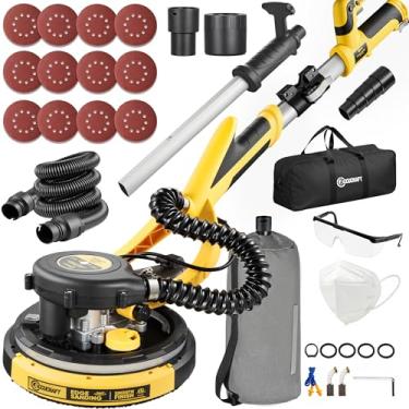 Imagem de Lixadeira de drywall, lixadeira elétrica potente de 800 W com vácuo, 99% de absorção de poeira, design sem poeira, 7 velocidades variáveis 900-1800 RPM, cabo de alimentação de 66 cm, luz LED, para