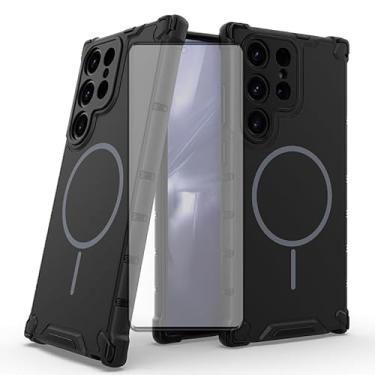 Imagem de Asuwish Capa de celular para Samsung Galaxy S23 Ultra 5G capa magnética com protetor de tela de vidro temperado e acessórios de celular de proteção híbrida S23Ultra 23S S 23 23Ultra 17.3 cm feminino