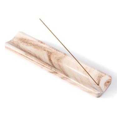 Imagem de Koville Suporte de incenso de mármore, suporte de incenso para varas, suporte de bastões de incenso para apanhador de cinzas para meditação, ioga, spa, queimador de incenso de pedra natural, decoração