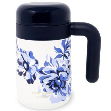 Imagem de kate spade new york Caneca térmica de aço inoxidável de 473 ml com infusor de chá (vaso sanitário floral)