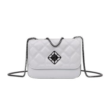 Imagem de Bolsa tiracolo casual pequena feminina (com corrente de ombro) (Prata)