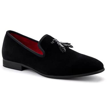 Imagem de Meijiana Mocassins masculinos para vestido de casamento, mocassins sem cadarço para homens, sapatos de terno de smoking, Preto - 04, 45