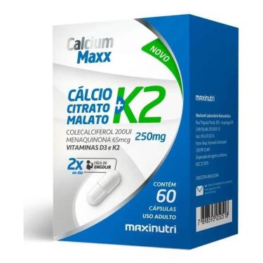 Imagem de Cálcio Maxx Vitamina K2 + D3 - 60 Cápsulas - Maxinutri-Unissex