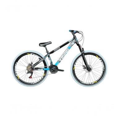 Imagem de Bicicleta Aro 26 Vikingx Preto/azul 21v Câmbios Shimano Pneu Branco