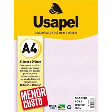 Imagem de Papel granitto a4 180g c/ 50 folhas cor rosa - usapel
