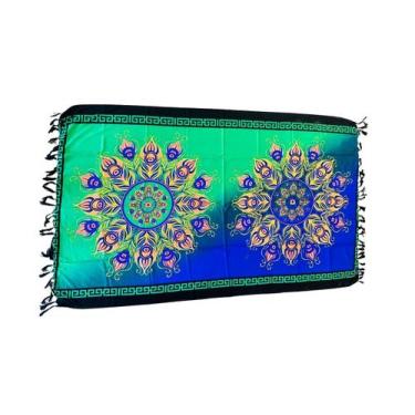 Imagem de Canga Mandala Colorida Estampada 649 Banho de Praia Mar Sol - Kiara Br