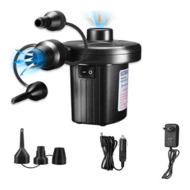 Imagem de Bomba de Ar Portátil Mini Compressor Colchão Boia Inflavel 3 Bicos Com