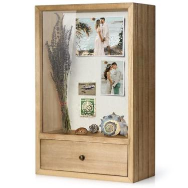 Imagem de Moldura Shadow Box TJ.MOREE Deep com gaveta 23x35cm com vidro