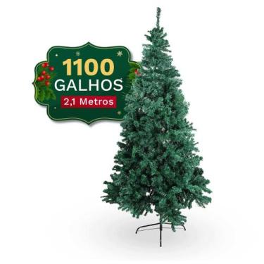 Imagem de Árvore de Natal Cheia 210cm Pinheiro Verde Premium Luxo 1100 Galhos - 