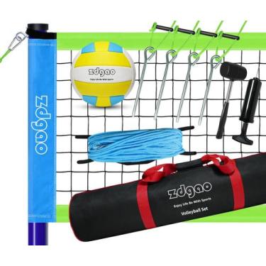 Imagem de Sistema de rede de voleibol Zdgao Outdoor Portable com bola e bomba