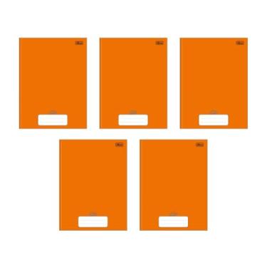 Imagem de Kit com 5 Cadernos Universitário Brochura D+ Tilibra Laranja com 96 Folhas Pautadas A4 Escolar Aula