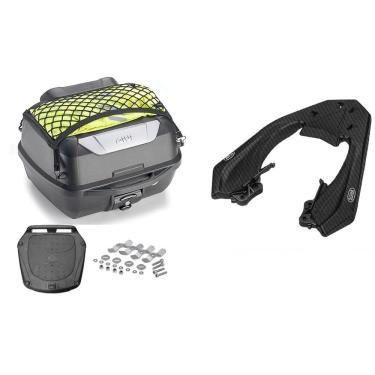 Imagem de Kit Baú 43L Monolock Adventure Givi E43nbr + Bagageiro Moto Cb Twister 250 2016 A 2023 Spto536 Scam