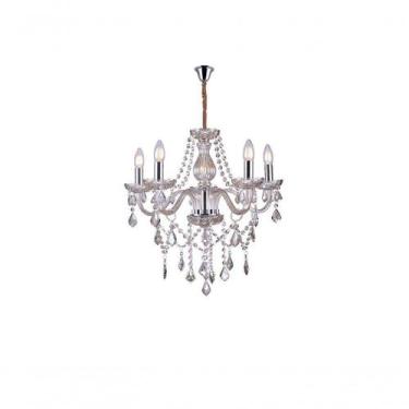 Imagem de Lustre Glam Maria Tereza Champanhe 5 Braços E14 Taschibra