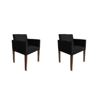 Imagem de Kit 2 Poltronas Nina Para Escritório Sala De Recepção Tecido Suede - P