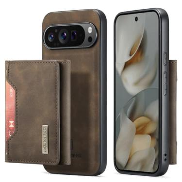 Imagem de Capa carteira de couro magnética destacável 2 em 1 para Google Pixel 10 Pro XL, 8 compartimentos para cartão, recurso de suporte, TPU à prova de choque e capa de telefone de couro premium (café)