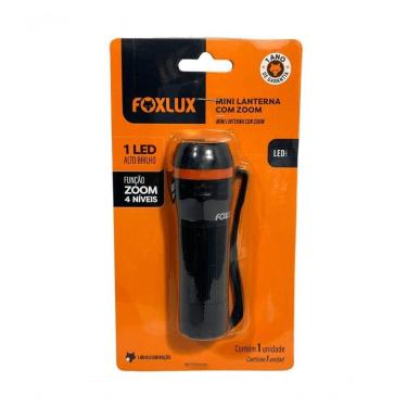 Imagem de Lanterna 1 Led Foxlux Preta Mini Comzoon 4 Niveis Luz Branca
