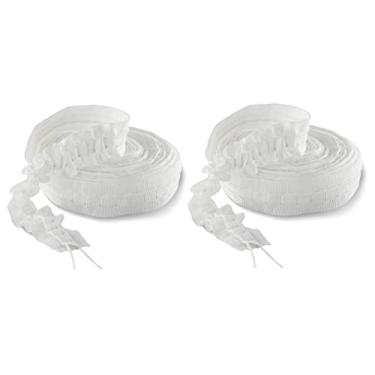 Imagem de MJMP Fita plissada para cortina, 5 metros, estilo britânico, perfeita para fazer projetos de decoração de casa. (5 jardas 2,5 cm 2 peças)