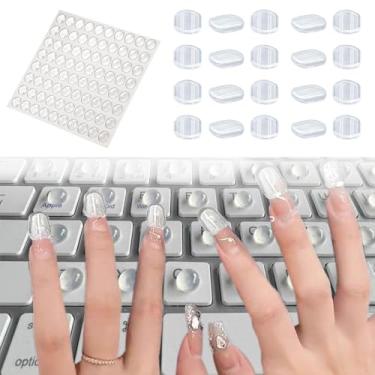 Imagem de Ouliget Capas protetoras de arte de unhas de silicone para digitação, adesivos de proteção da beleza das unhas, proteção transparente e confortável para unhas longas, teclado numérico de 20 peças, 64