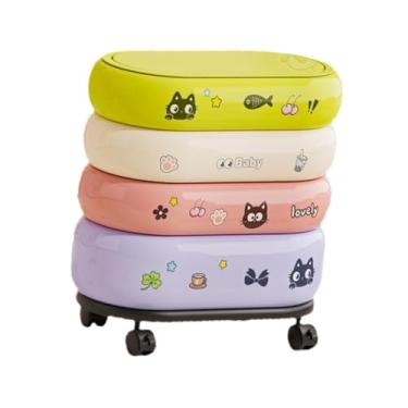 Imagem de Generic Lixeira com tampa, balde de armazenamento de lixo, lixeira dupla, recipiente de lixo, lata de lixo para escritório, banheiro, cozinha, sala de estar, com Rodas