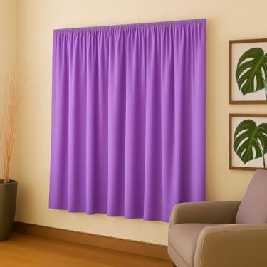 Imagem de Cortina Decorativa em Malha Gel, 2,00x1,70m, Poliéster, para Sala, Quarto e Escritório (LILAS)