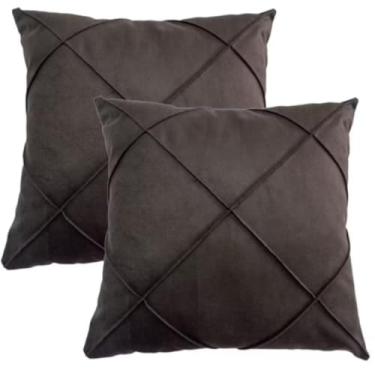 Imagem de Almofadas Decorativas com Padrão Trançado, 2 Peças, Cinza Escuro