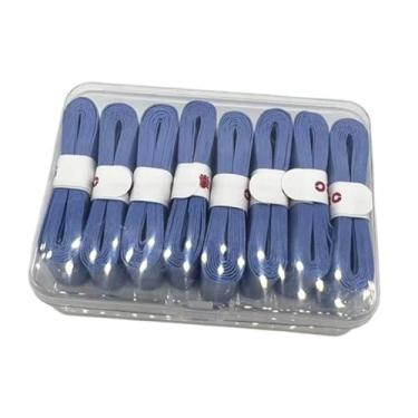 Imagem de oshhni Fita adesiva antiderrapante para raquete de badminton, 8 peças, faixa de suor, toque macio e seco, envoltório de cabo de alto desempenho para raquete, Azul