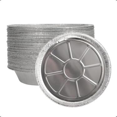 Imagem de Ksheria 30 peças de formas redondas de folha de alumínio de 23 cm, conjunto de assadeiras descartáveis, forma de alumínio para bolo, forma de torta, formas de folha de estanho para assar, cozinhar