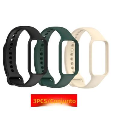 Imagem de Pulseiras De Silicone Coloridas Pacote Com 3 Para Redmi Band 2 Mi Band