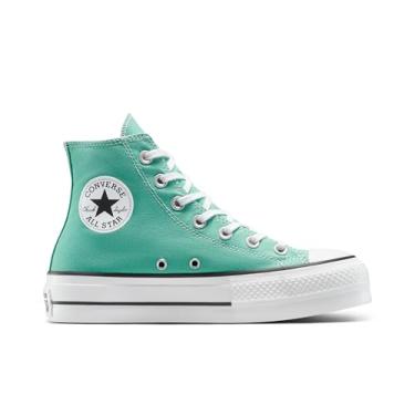 Imagem de Converse Tênis feminino Chuck Taylor All Star Lift Platform-Hi, Archive Verde-mar/Branco/Preto, 38