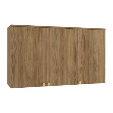 Imagem de Armário Aéreo Para Cozinha 3 Portas Botanic M634 Kappesberg Nogueira Fosco