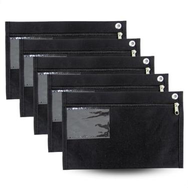 Imagem de 5 Malotes Pasta A5 Documentos Escritório Contabilidade 28x18 cm Cor: Preto