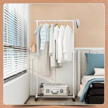 Imagem de Arara Cabideiro de Chão Multiuso Com Rodinhas Organizador Para Roupas 