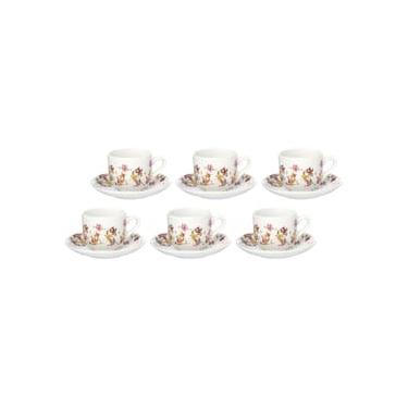 Imagem de Jogo de Xícaras de Café HausKraft Le Jardin em Porcelana com Pires 90ml – 6 Peças