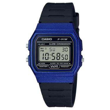 Imagem de Relógio Feminino Casio Digital F-91WM-2ADF-BR - Azul/Preto
