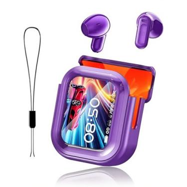 Imagem de Fone de Ouvido Bluetooth com Microfone e Cancelamento de Ruído Ativo, Fone de Ouvido Sem Fio OWS de Reprodução Melhor Escolhapara a orelha pequena correndo ciclismo dirigindo AC310 -Roxo