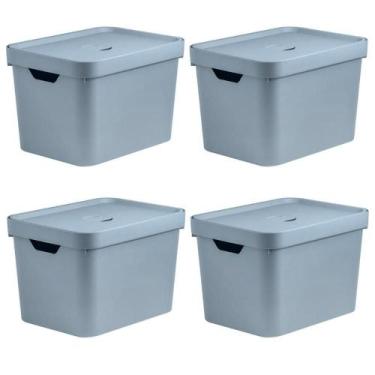 Imagem de Kit 4 Caixas Organizadora 18L Ou 24,5X27X36Cm Cube ul
