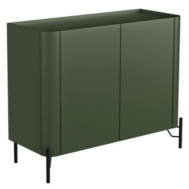 Imagem de Aparador Buffet Para Sala de Jantar 2 Portas Pés Industrial Preto Naim I03 Musgo - Lyam Decor