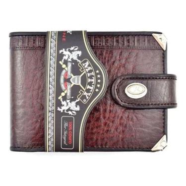 Imagem de Carteira Masculina De Couro Mitty Romana Cafe - M21F