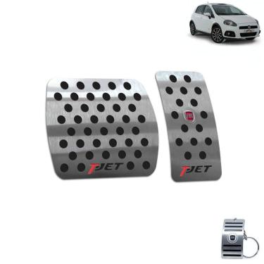 Imagem de Pedaleira Automático Inox Fiat Punto T-Jet 2007 A 2012 Preto