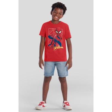 Imagem de Camiseta infantil menino do Homem-Aranha Brandili, 4, Vermelho