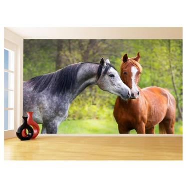 Imagem de Papel De Parede Animais Casal Cavalos Fazenda 3,5M Anm325