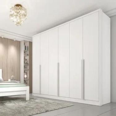 Imagem de Guarda Roupa Casal 6 Portas 6 Gavetas Fortuna Neve Tcil Móveis - MOVEI