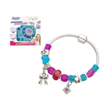 Imagem de Kit Infantil de Pulseiras Criativas, 19 Peças, Conjunto com Pingentes Decorativos Coloridos para Montagem