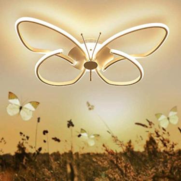 Imagem de Luminária de teto LED infantil, luminária decorativa para quarto de crianças, meninos e meninas, design de animais de borboleta, abajur de acrílico, lustre de metal para sala de estar e corr