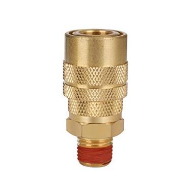 Imagem de WYNNsky Acoplador de ar industrial, tamanho do corpo de 1/10.2 cm, tamanho de rosca macho NPT de 1/4 polegada, encaixe de mangueira de compressor de ar de latão