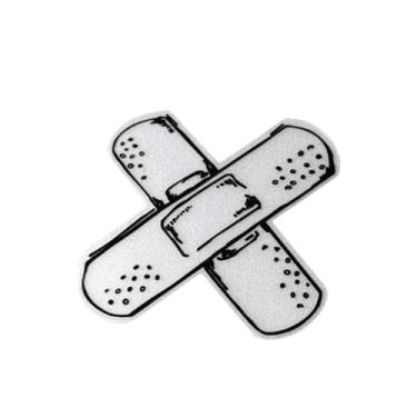 Imagem de PrimaBazar Adesivo de carro com band-aid engraçado – Gráfico de vinil falso arranhão para para-choques, janela, porta traseira, caminhão, SUV, van – Decalque de estilo de carro à prova d'água para