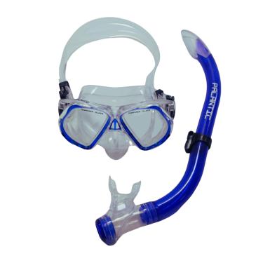 Imagem de Scuba Choice Conjunto de máscara e snorkel de silicone azul para jovens da Comocean