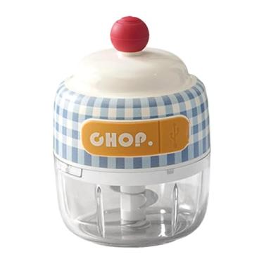 Imagem de DimyFew Picador de Alho Elétrico, Picador de Alimentos, Nozes, Multifuncional, Portátil, Recarregável, Moedor de Carne USB, Processador de Alimentos, Azul