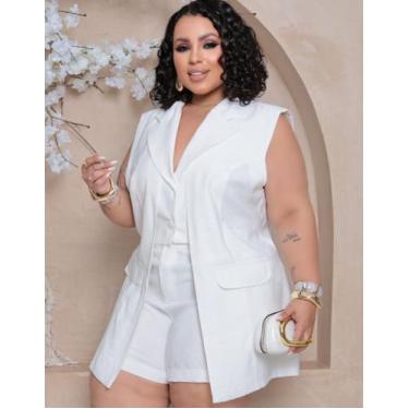 Imagem de Conjunto Plus Size Feminino Colete Duplo E Short Casual - RezesModa, O